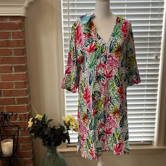 NWT Tybee Island beach swim cover dress size small multicolored - Picture 1 of 13